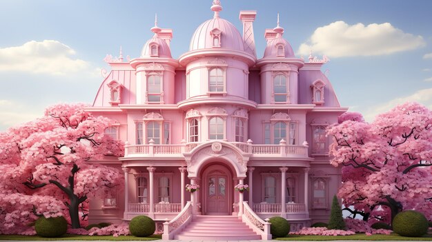 Barbie wereld huis met een luxe genereren AI