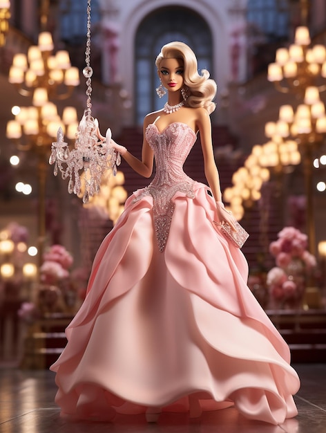 Barbie with beautiful gala dress