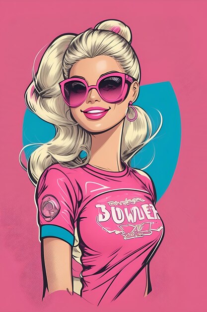 Photo a barbie with a confident smile wearing sunglasses