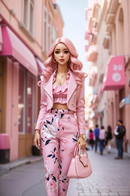 BarbieInspired Cute and Pink Lady's Fashion