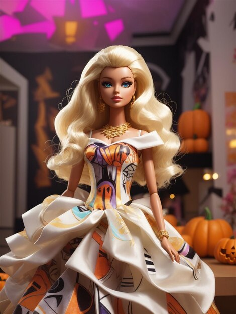 Барби с призрачными макияжами на Хэллоуин