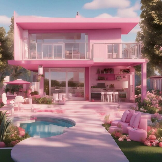 BarbieThemed Pink Modern House