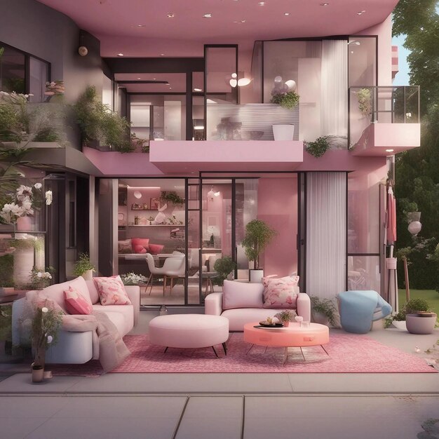 BarbieThemed Pink Modern House