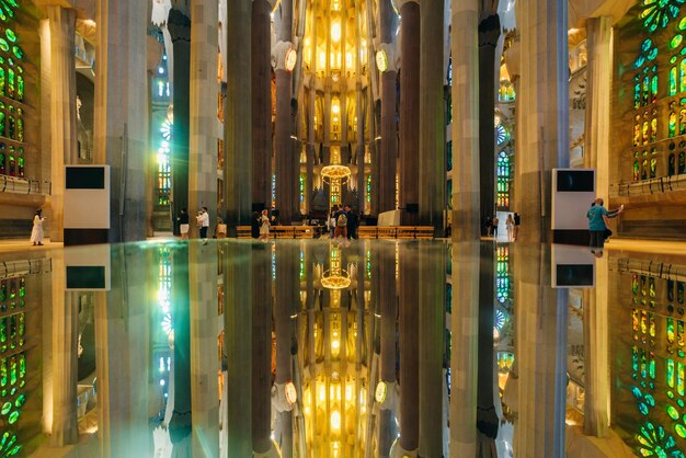 barcelona spain may 7 2024 interior of la sagrada familia cathedral designed by gaudi