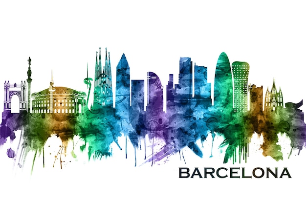 Barcelona Spain Skyline