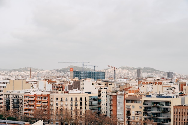 Barcelona spanje december stadsgezicht uitzicht op de stad barcelona in spanje
