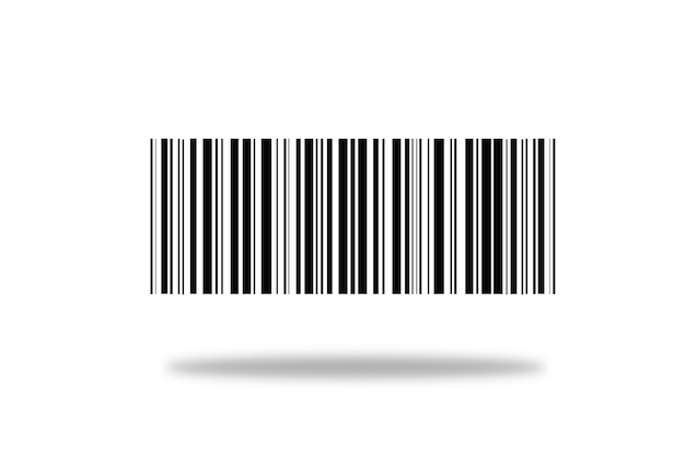 Photo barcode on a white background with a shadow.