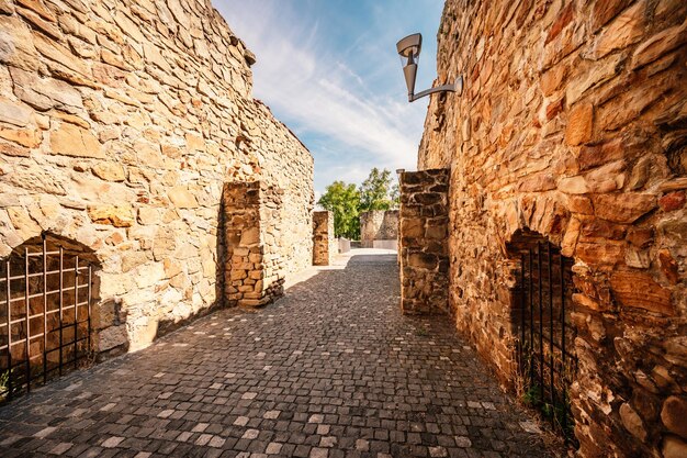 Bardejov city medieval fortress wall tower in old town slovakia\
unesco old city the castle walls around the bardejov square