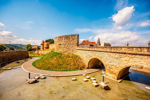 Bardejov city medieval fortress wall tower in old town slovakia\
unesco old city the castle walls around the bardejov square