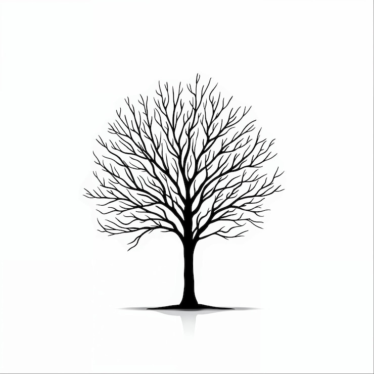 Photo bare tree silhouette