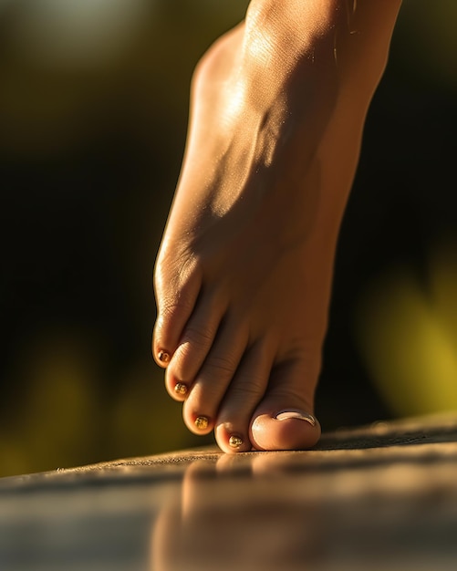 barefoot girl in relaxing day