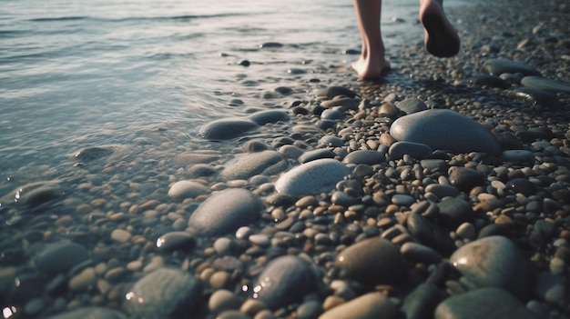 Barefoot Person Walking