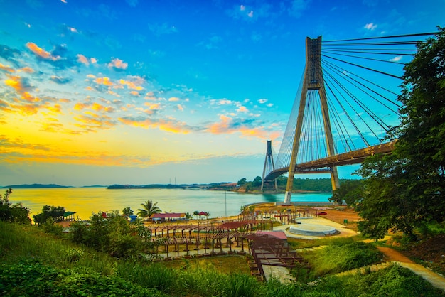 Barelang bridge at sunrise on Batam island