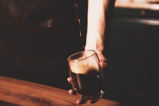 barista brewing coffee in the coffee room