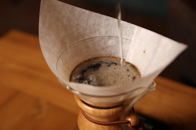 barista brewing coffee in the coffee room