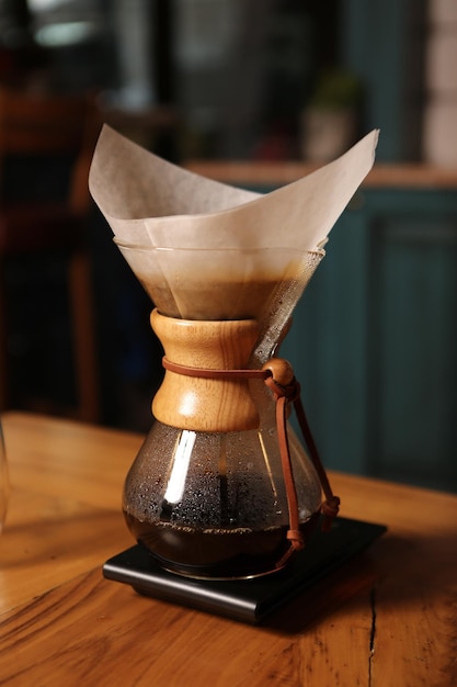 barista brewing coffee in the coffee room