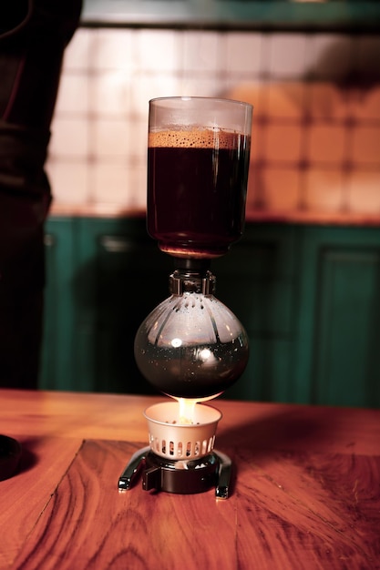 barista brewing coffee in the coffee room