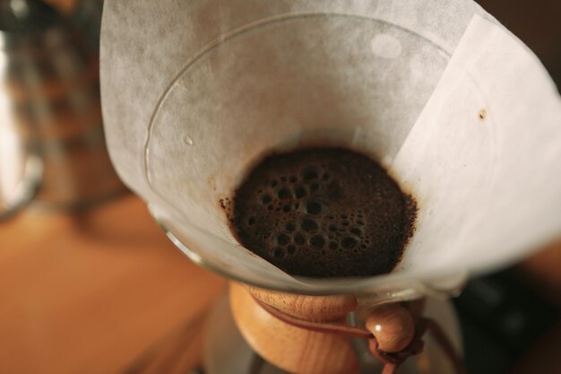 barista brewing coffee in the coffee room