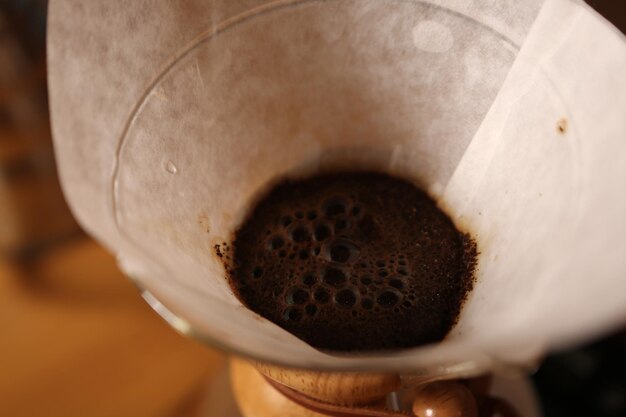 barista brewing coffee in the coffee room