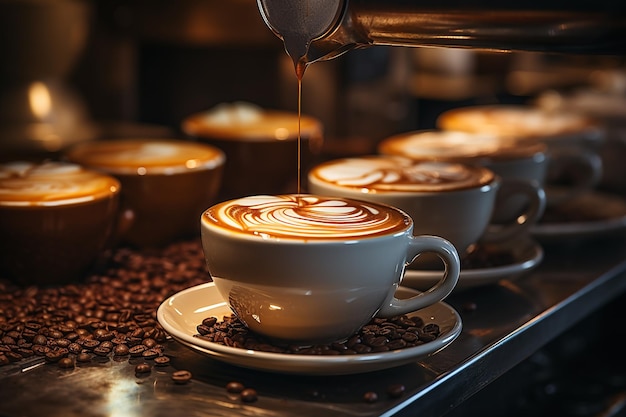 barista making coffee in coffee shop