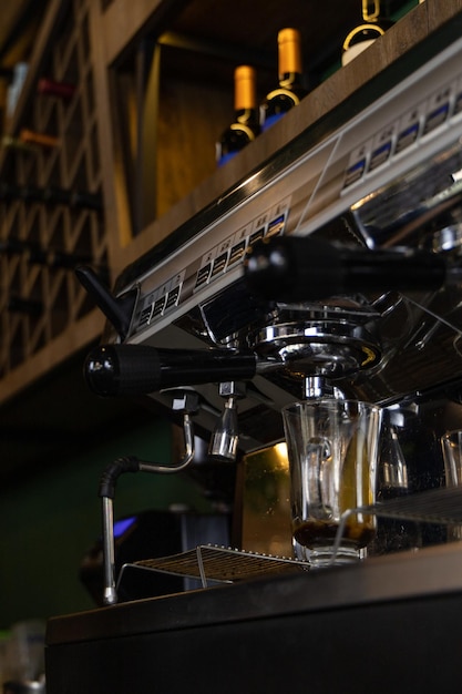 Barista preparing coffee latte