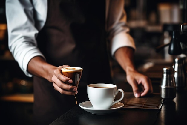 Barista ready for making classic espresso