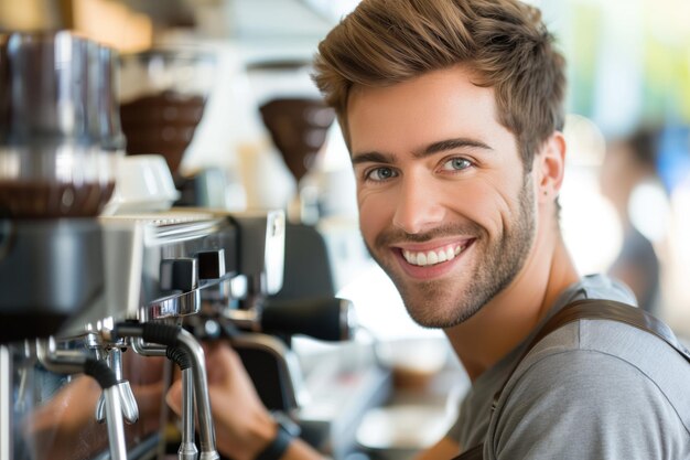 Foto barista al lavoro ai generativa