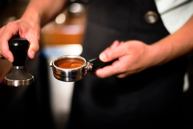 Barista working in a coffee shop