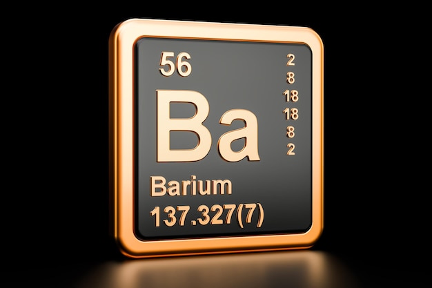 Barium Ba scheikundig element teken 3D-rendering