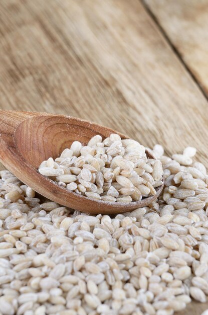 Barley groats on the kitchen table