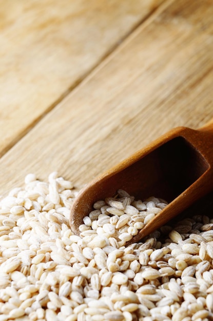 Barley groats on the kitchen table