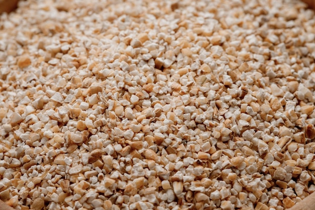 Barley groats texture background High quality photo