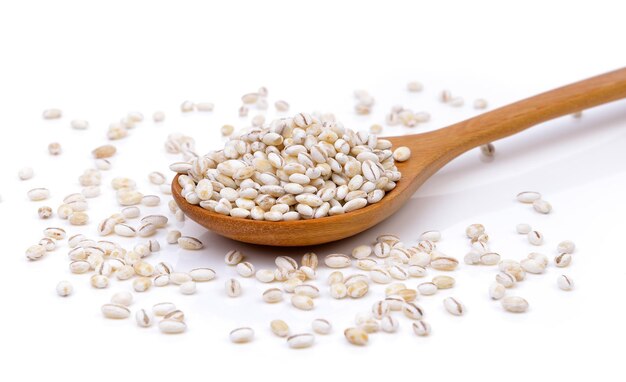 barley seed in the wood spoon