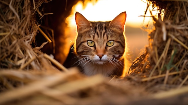 A barn cat during dusk