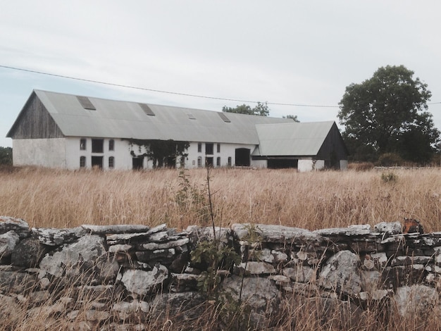 Photo barn on field against sky