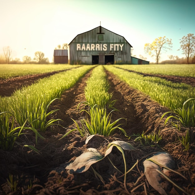 A barn with a sign that says raasis city on it