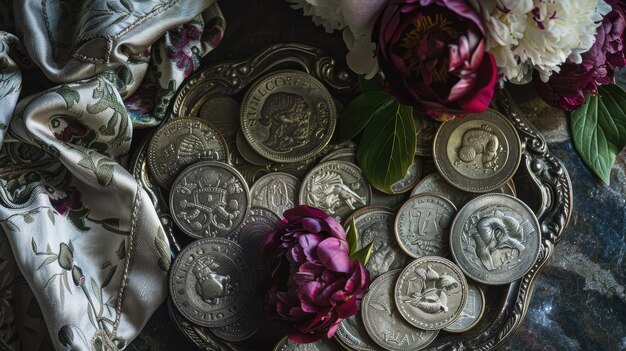 Baroque Elegance and Scarlet Poppies