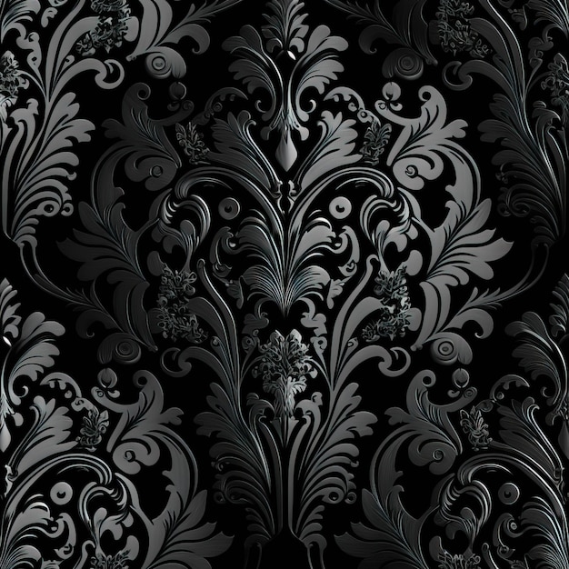Ткань в стиле барокко, цветочный узор, классическая роскошь, старомодный дамасский орнамент, королевский викторианский стиль