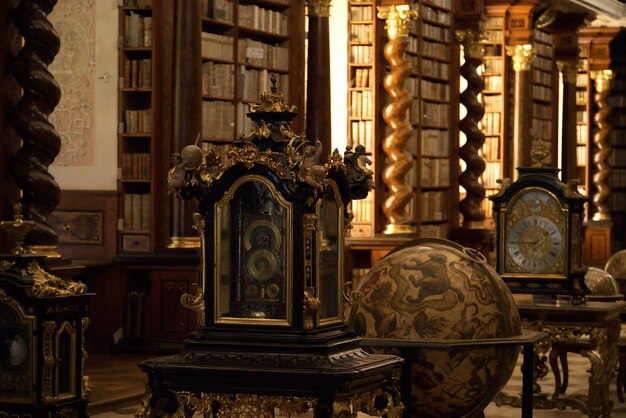 Photo the baroque klementinum library in prague