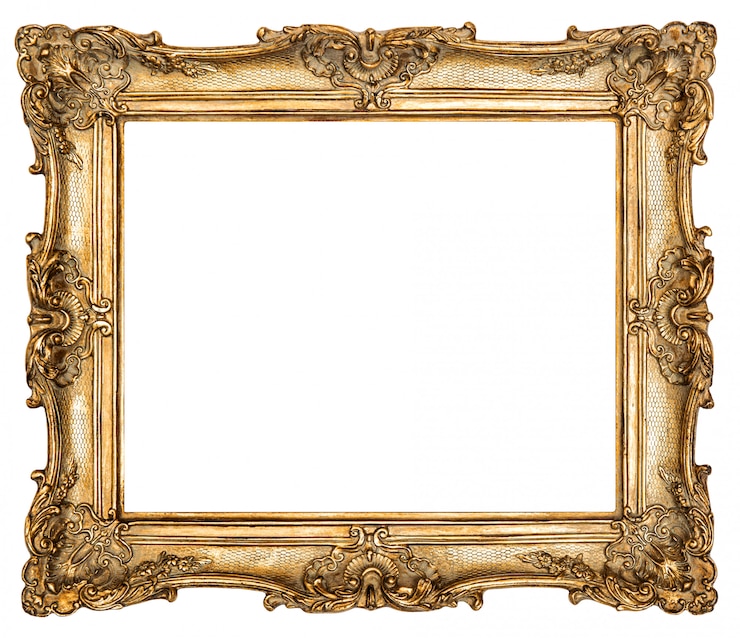 Photo baroque style golden picture frame