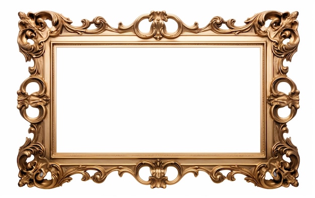 Photo baroque style golden picture frame