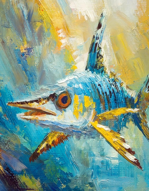 Photo barracuda abstract art painting