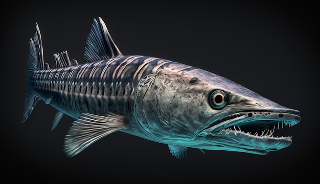 Barracuda fish sphyraena sea pike australian illustration picture Ai generated art