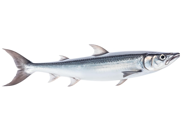 A Barracuda fish with a white background