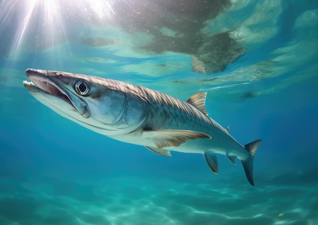 Барракуда — крупная хищная рыба с лучистыми плавниками.