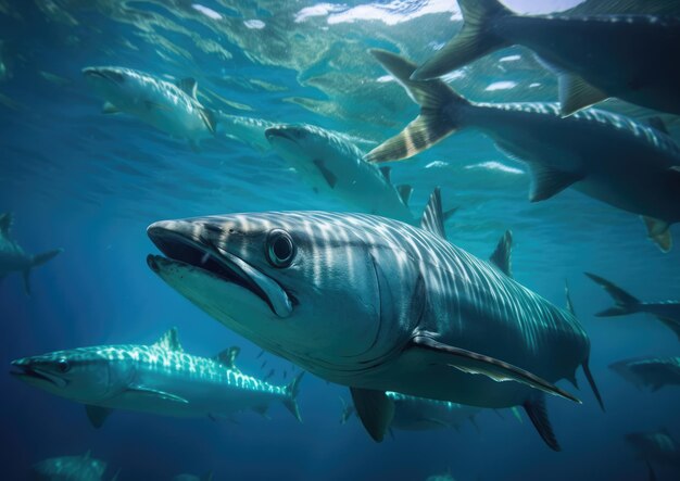 Barracuda a large predatory rayfinned fish