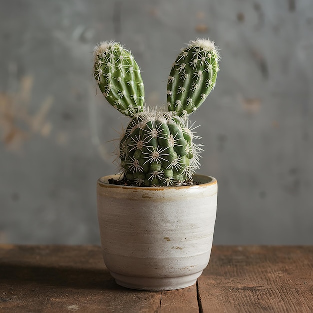 Photo barrel a cactus that is in a pot on a table