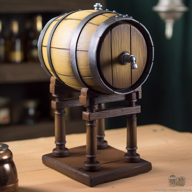 Barrel on stand with tap Ai generated art