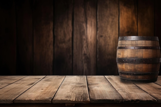 barrel and table made of old wood