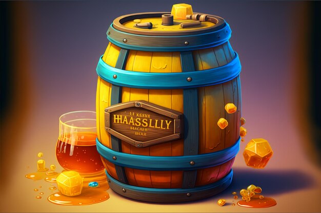 A barrel that says hahshay on it